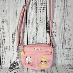 Hikosen Cara Starry Sky Small Pink Canvas Crossbody Purse Bag Kawaii Cute